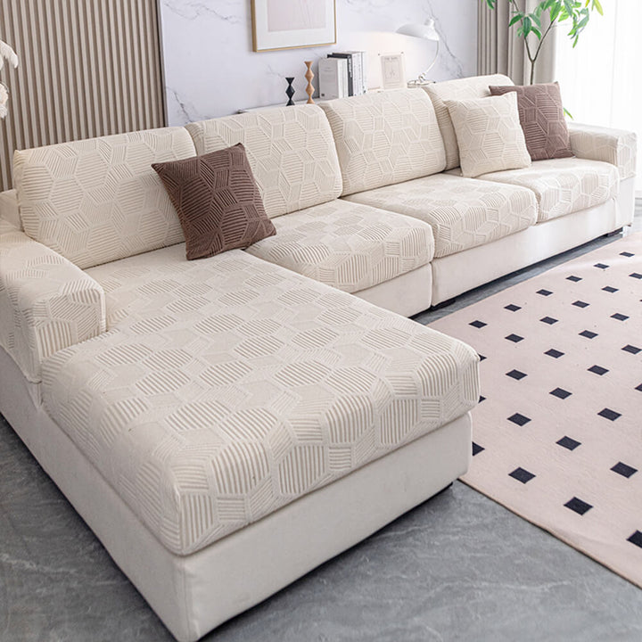 Honeycomb Pattern Water-resistant Stretch Full-Cover Magic Sectional Couch Cover - Pawtique