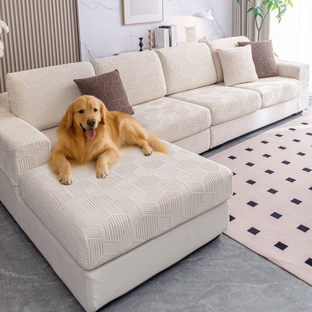 Honeycomb Pattern Water-resistant Stretch Full-Cover Magic Sectional Couch Cover - Pawtique
