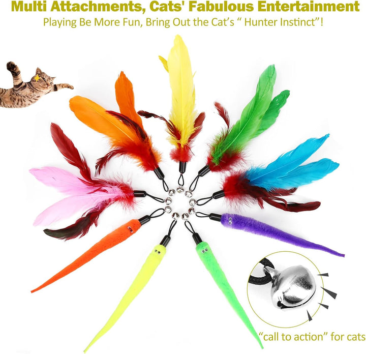 Interactive Feather Wand Cat Toy Set - Pawtique