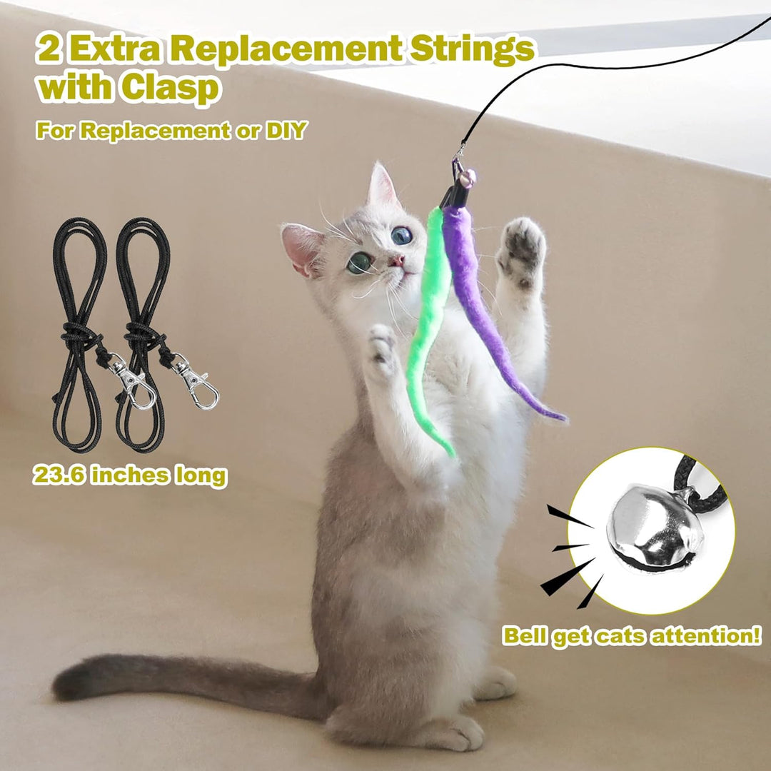 Interactive Feather Wand Cat Toy Set - Pawtique
