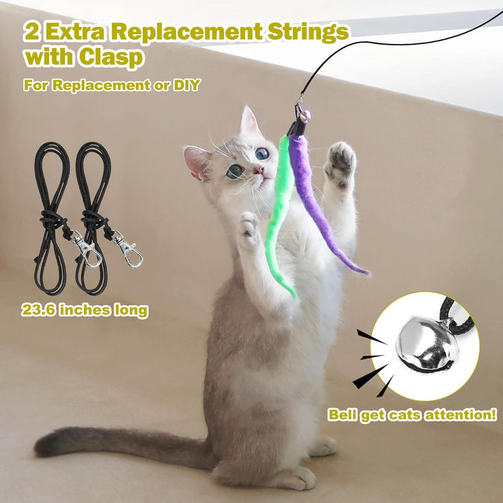 Interactive Feather Wand Cat Toy Set - Pawtique