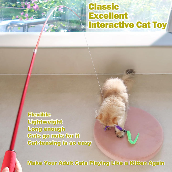 Interactive Feather Wand Cat Toy Set - Pawtique