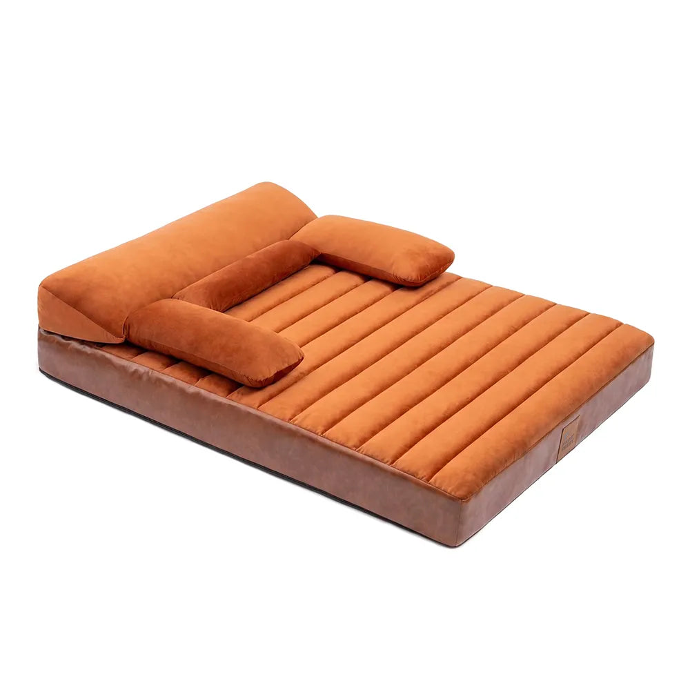 Pawtique LuxeNest™ Orthopedic Bolster Dog Sofa Bed