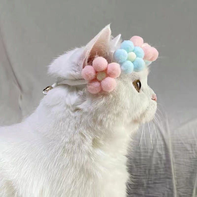 Knitted Flower Cat Dog Collar - Pawtique
