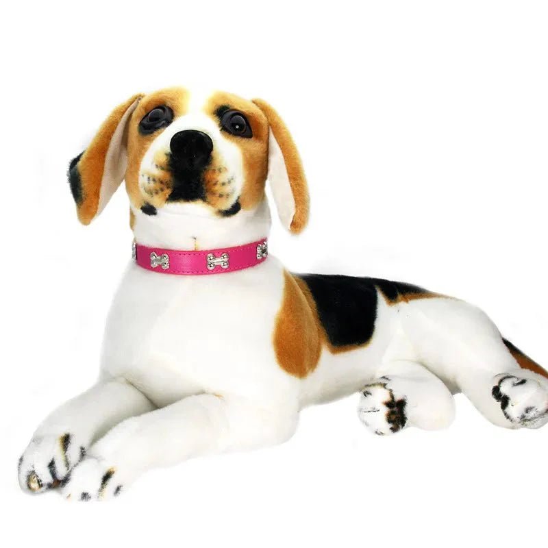 Leather Dog Collar with Bone Decoration - Pawtique