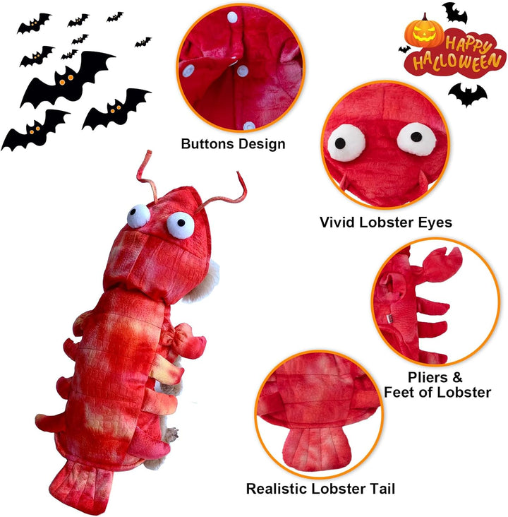 Lobster Dog Costume - Halloween Lobster Costume for Dogs, Halloween Costumes for Small Medium Large Dogs Lobster Pet Halloween Costumes Dog Cosplay Costume for Christmas Special Events Photo Props - Pawtique
