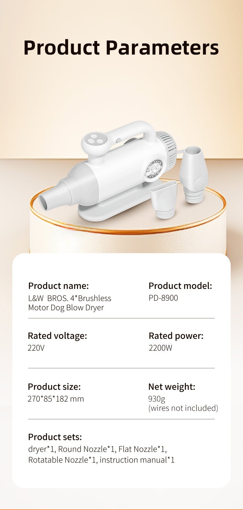 L&W BROS. Pet Dryer: Power Meets Quiet Comfort - Pawtique