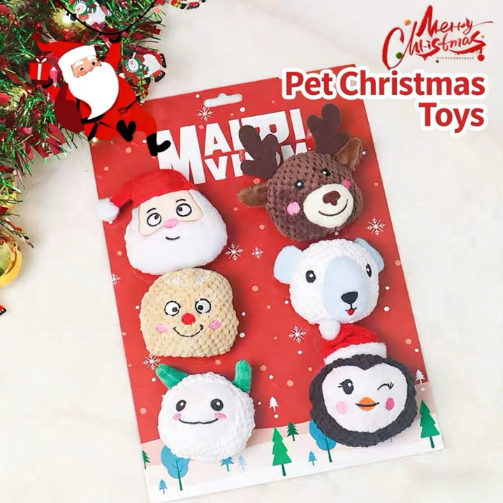 Merry Christmas Pet Chew Toy – 6 - Piece Dog Gift Set - Pawtique