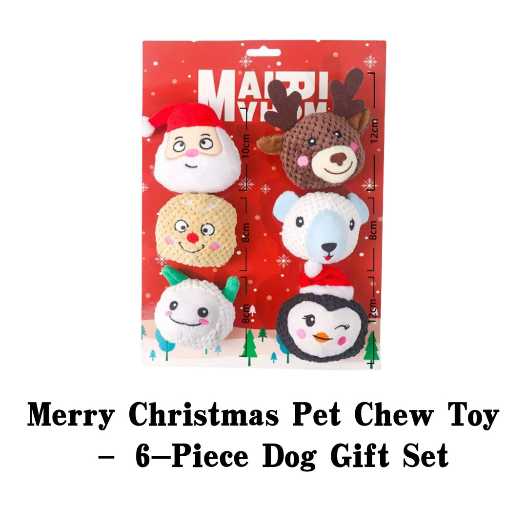 Merry Christmas Pet Chew Toy – 6 - Piece Dog Gift Set - Pawtique