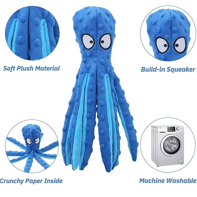 Octopus Plush Squeaky Dog Toy - Pawtique