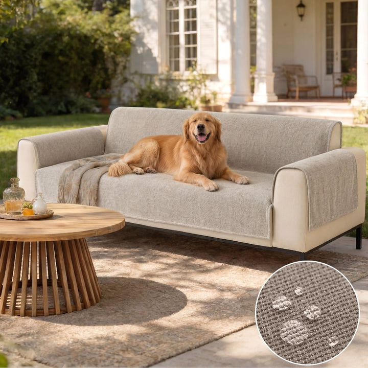 One-Piece Chenille Scratch-Resistant Durable Water-Repellent Non-Slip Couch Cover - Pawtique