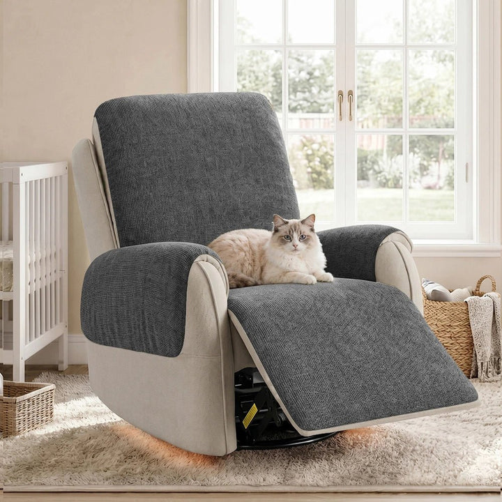 One-Piece Chenille Scratch-Resistant Durable Water-Repellent Non-Slip Recliner Chair Covers - Pawtique