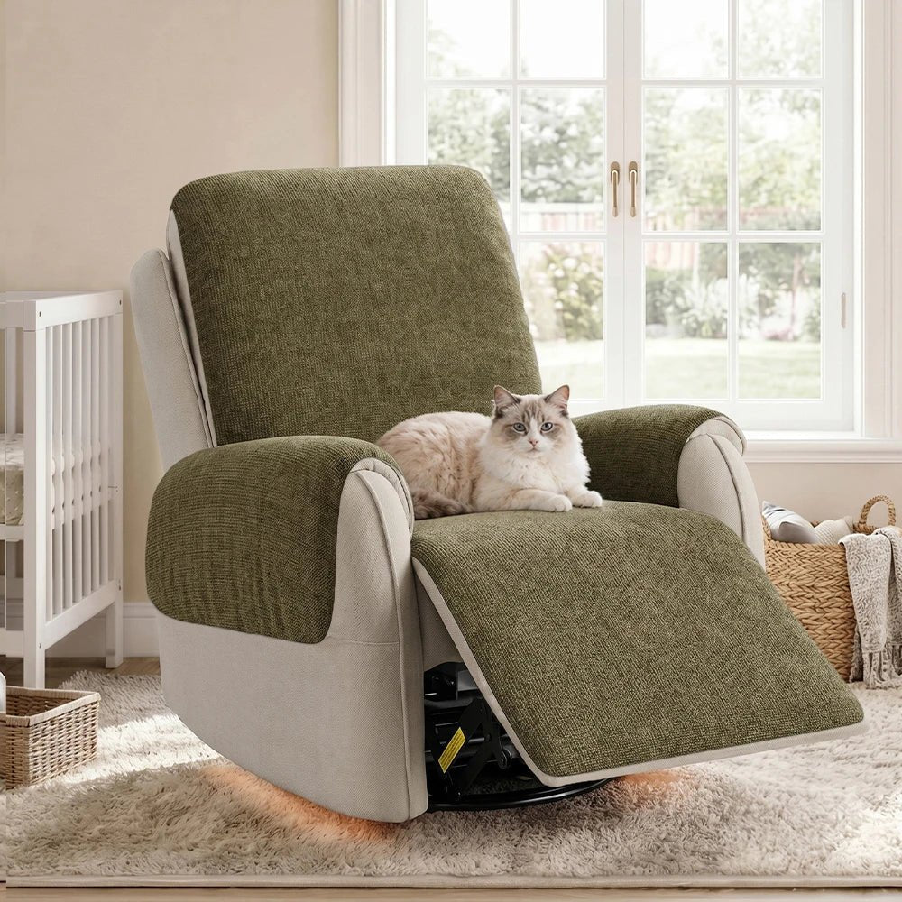 One-Piece Chenille Scratch-Resistant Durable Water-Repellent Non-Slip Recliner Chair Covers - Pawtique