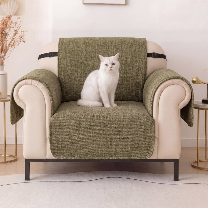 One-Piece Chenille Scratch-Resistant Durable Water-Repellent Non-Slip Recliner Chair Covers - Pawtique
