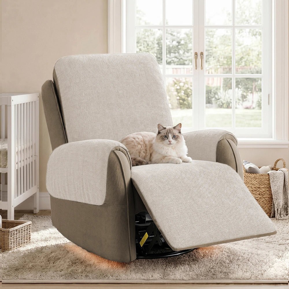 One-Piece Chenille Scratch-Resistant Durable Water-Repellent Non-Slip Recliner Chair Covers - Pawtique
