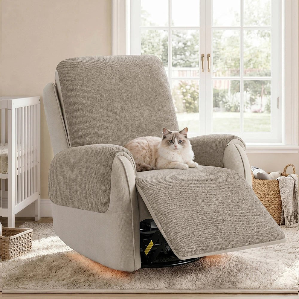 One-Piece Chenille Scratch-Resistant Durable Water-Repellent Non-Slip Recliner Chair Covers - Pawtique