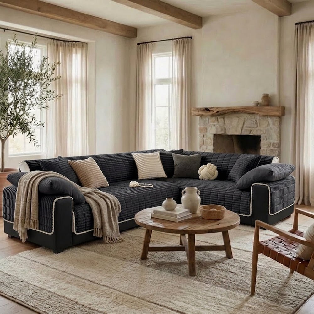 One-Piece Cozy Flannel Sofa Protection Non-Slip Waterproof Sectional Couch Cover - Pawtique