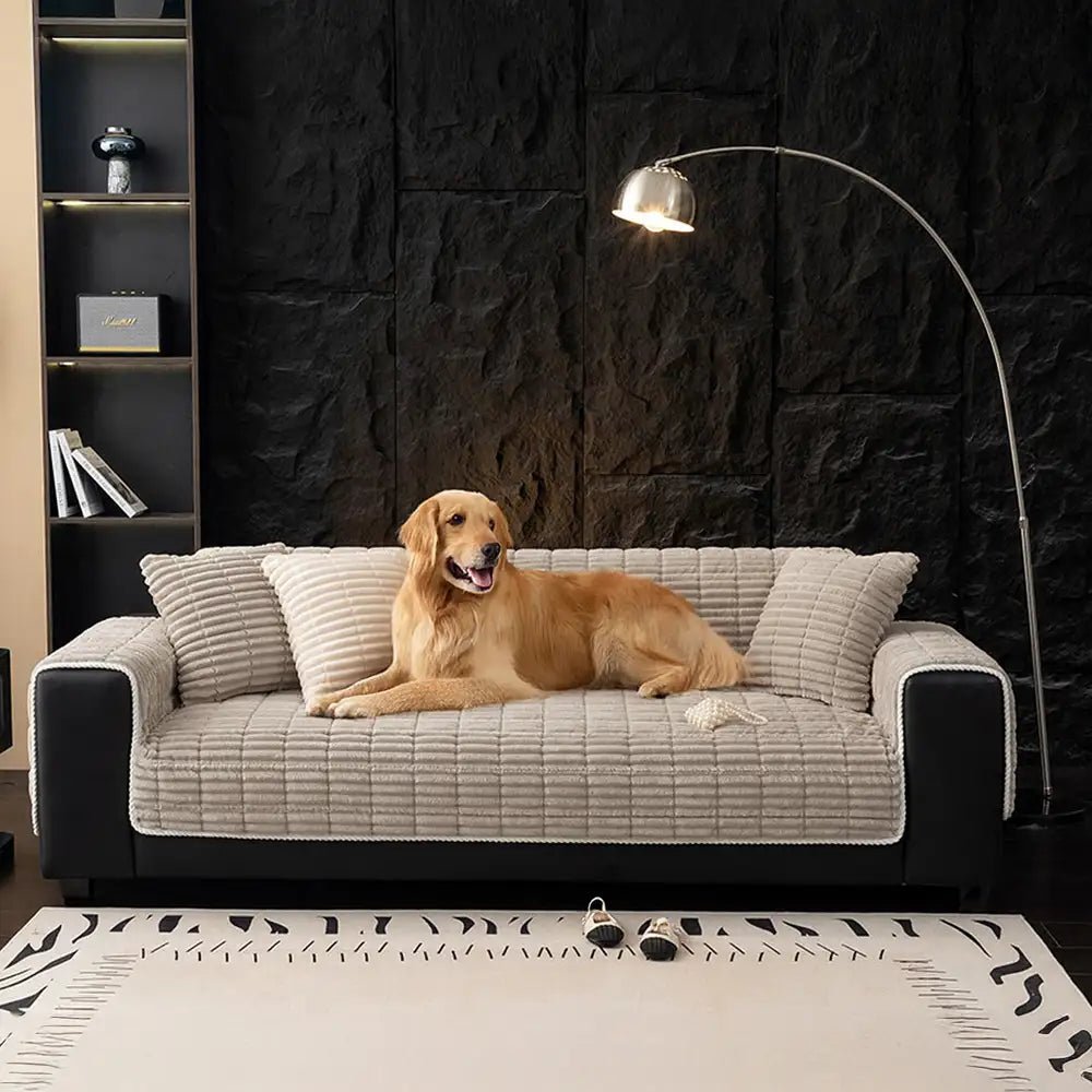One-Piece Cozy Flannel Sofa Protection Non-Slip Waterproof Sectional Couch Cover - Pawtique