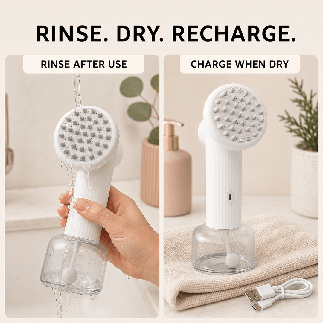 One-Touch Foaming Pet Bath Brush - Pawtique