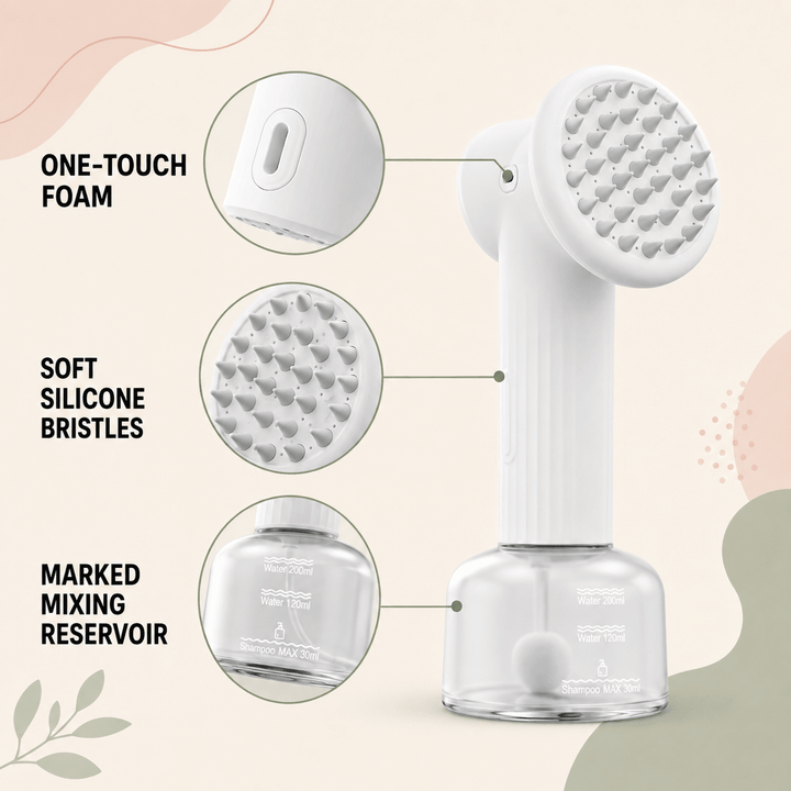 One-Touch Foaming Pet Bath Brush - Pawtique