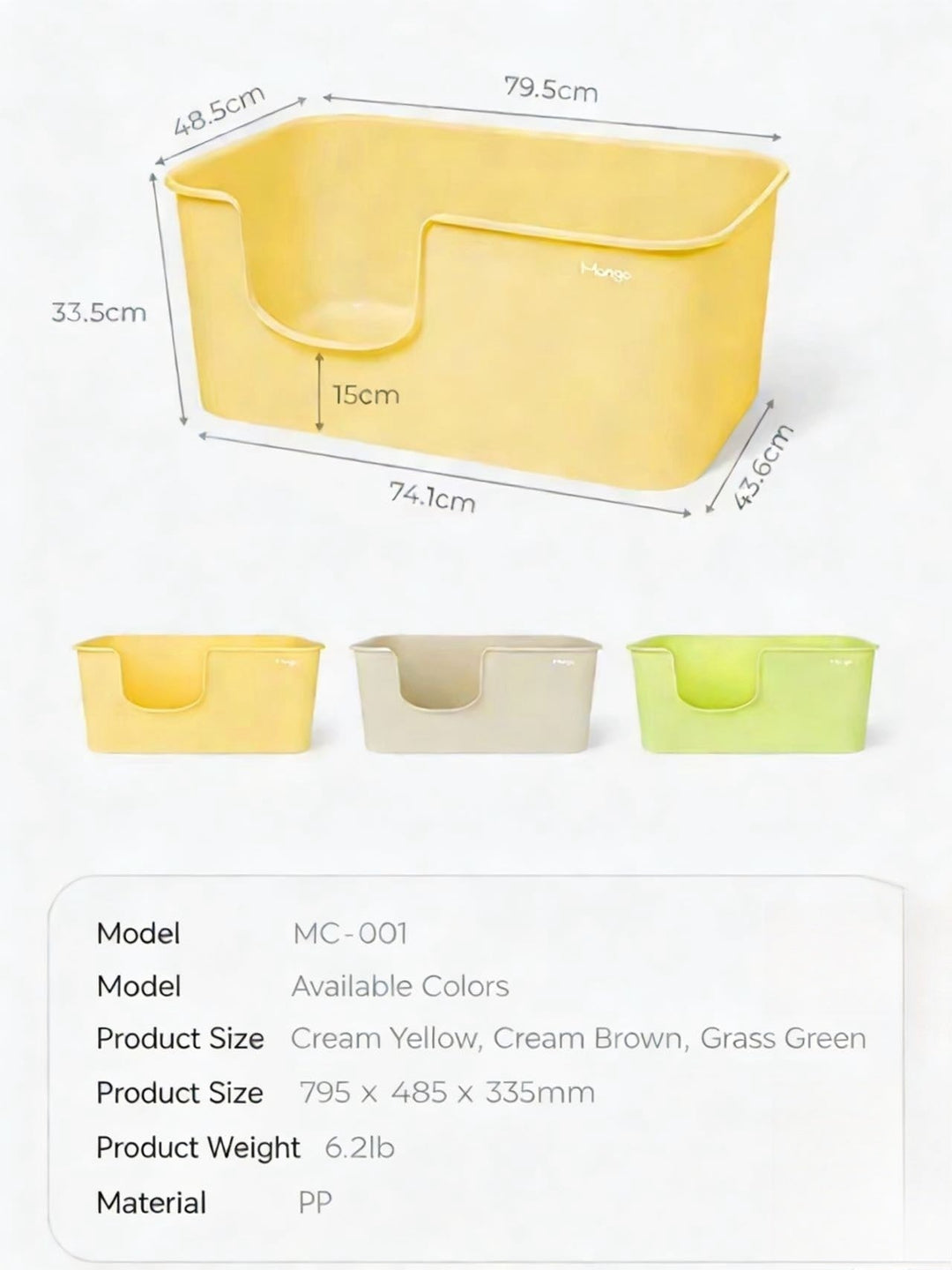 Open Top Cat Litter Box - Pawtique