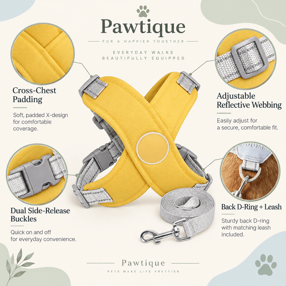 Pawtique AirCross™ Padded Dog Harness &amp; Leash Set - Pawtique