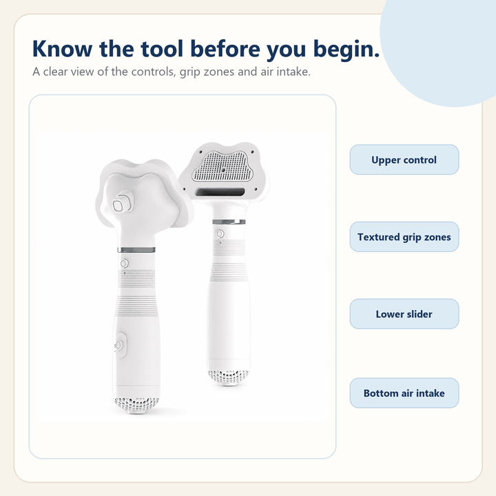 Pawtique AirGroom™ 3-in-1 Pet Dryer Brush - Pawtique