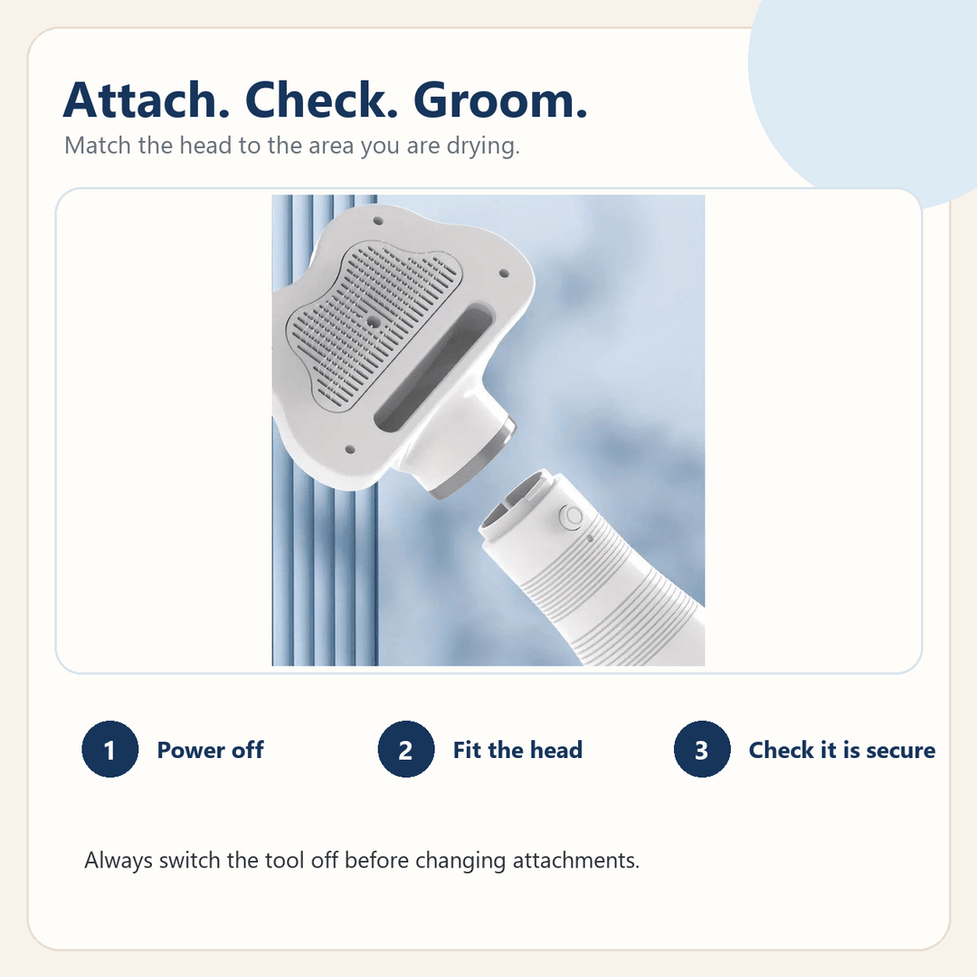 Pawtique AirGroom™ 3-in-1 Pet Dryer Brush - Pawtique