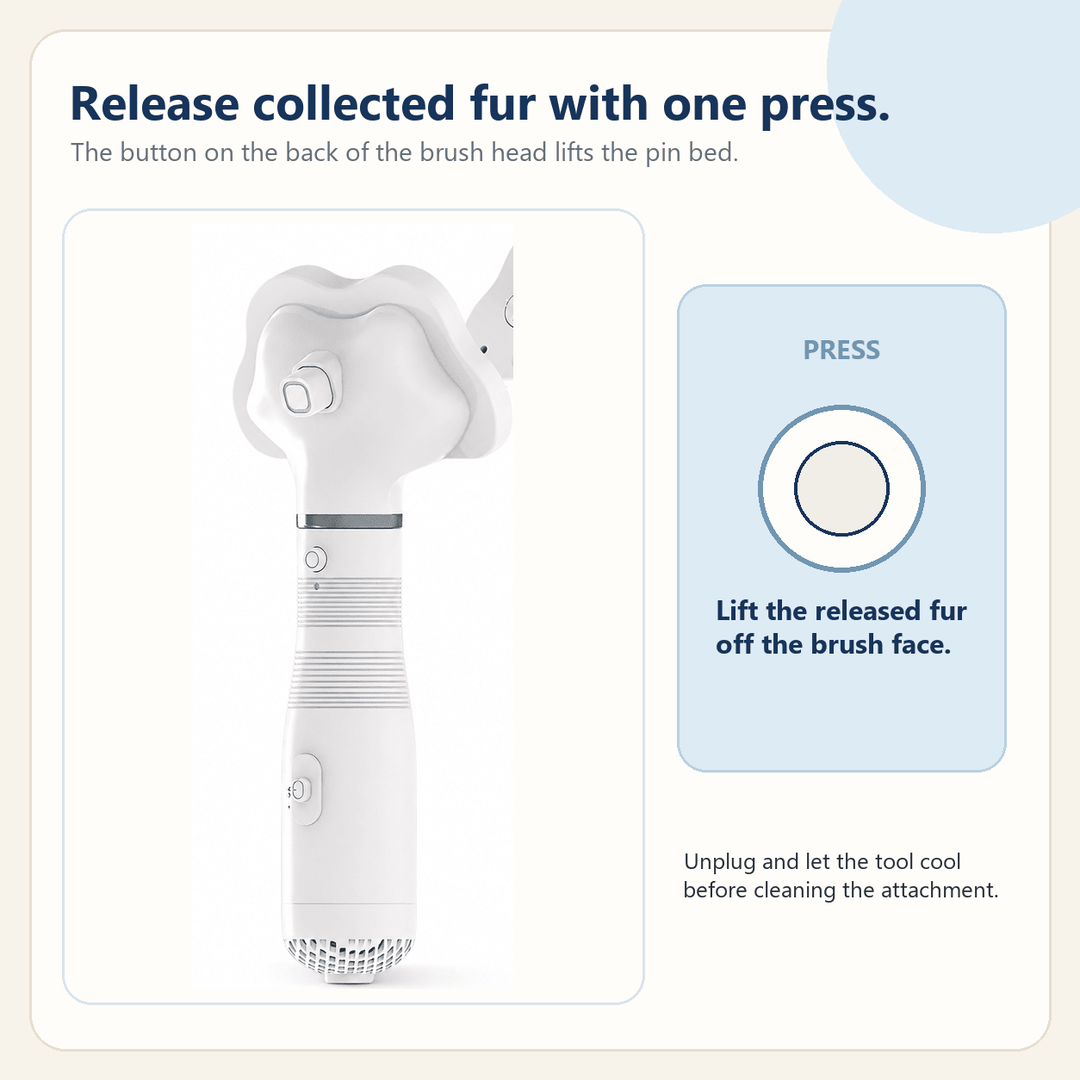Pawtique AirGroom™ 3-in-1 Pet Dryer Brush - Pawtique