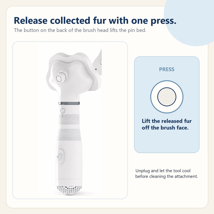 Pawtique AirGroom™ 3-in-1 Pet Dryer Brush - Pawtique