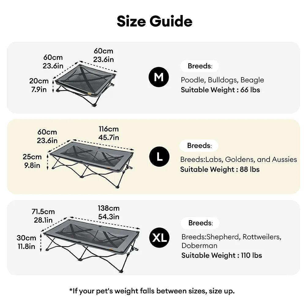 Pawtique AirLift™ Folding Elevated Dog Cot - Pawtique