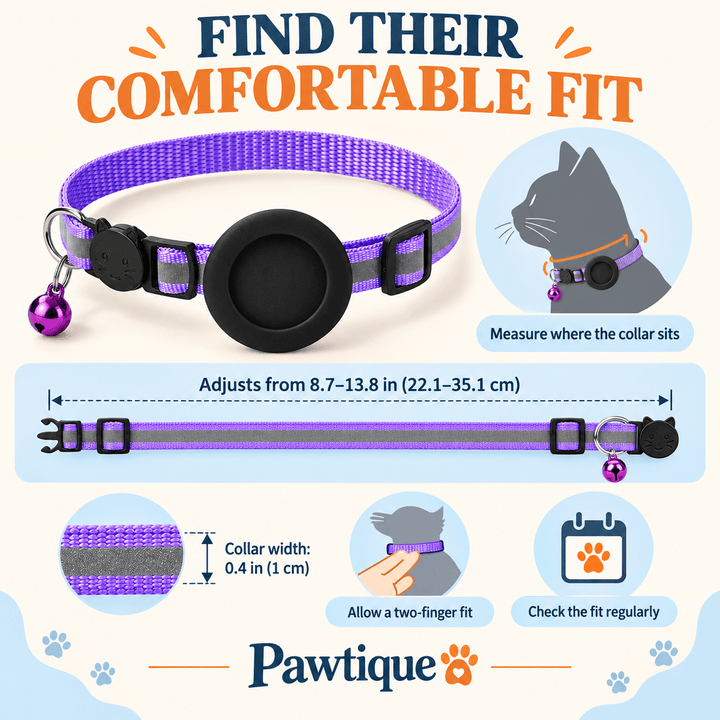 Pawtique AirTag-Compatible Reflective Breakaway Cat Collar - Pawtique