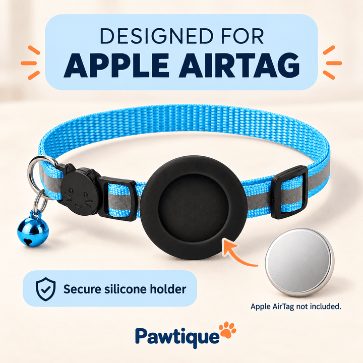 Pawtique AirTag-Compatible Reflective Breakaway Cat Collar - Pawtique
