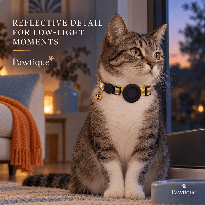 Pawtique AirTag-Compatible Reflective Breakaway Cat Collar - Pawtique