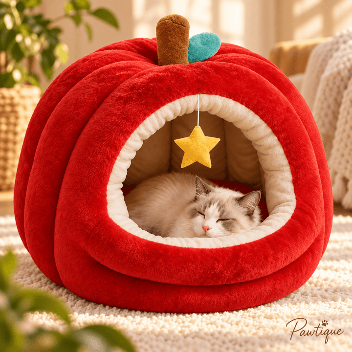 Pawtique AppleNook™ Plush Cat Cave Bed - Pawtique
