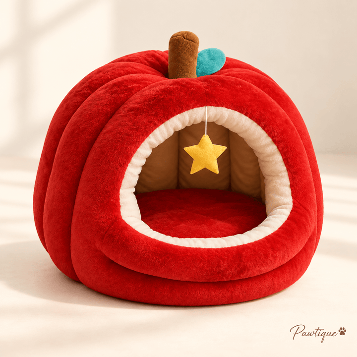 Pawtique AppleNook™ Plush Cat Cave Bed - Pawtique