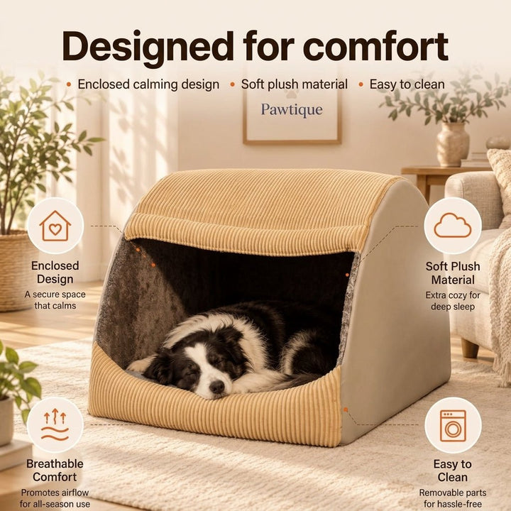 Pawtique ArchHaven™ Semi-Enclosed Dog Bed - Pawtique