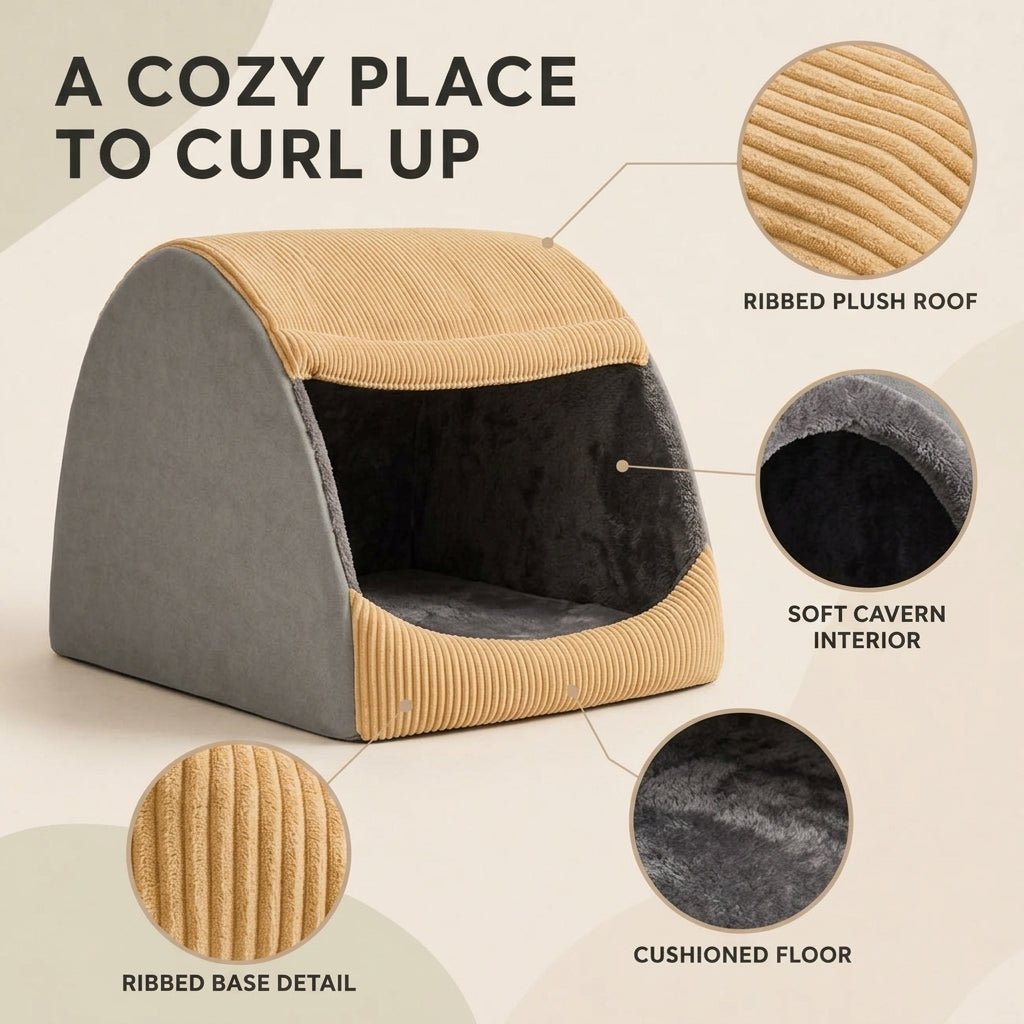 Pawtique ArchHaven™ Semi-Enclosed Dog Bed - Pawtique