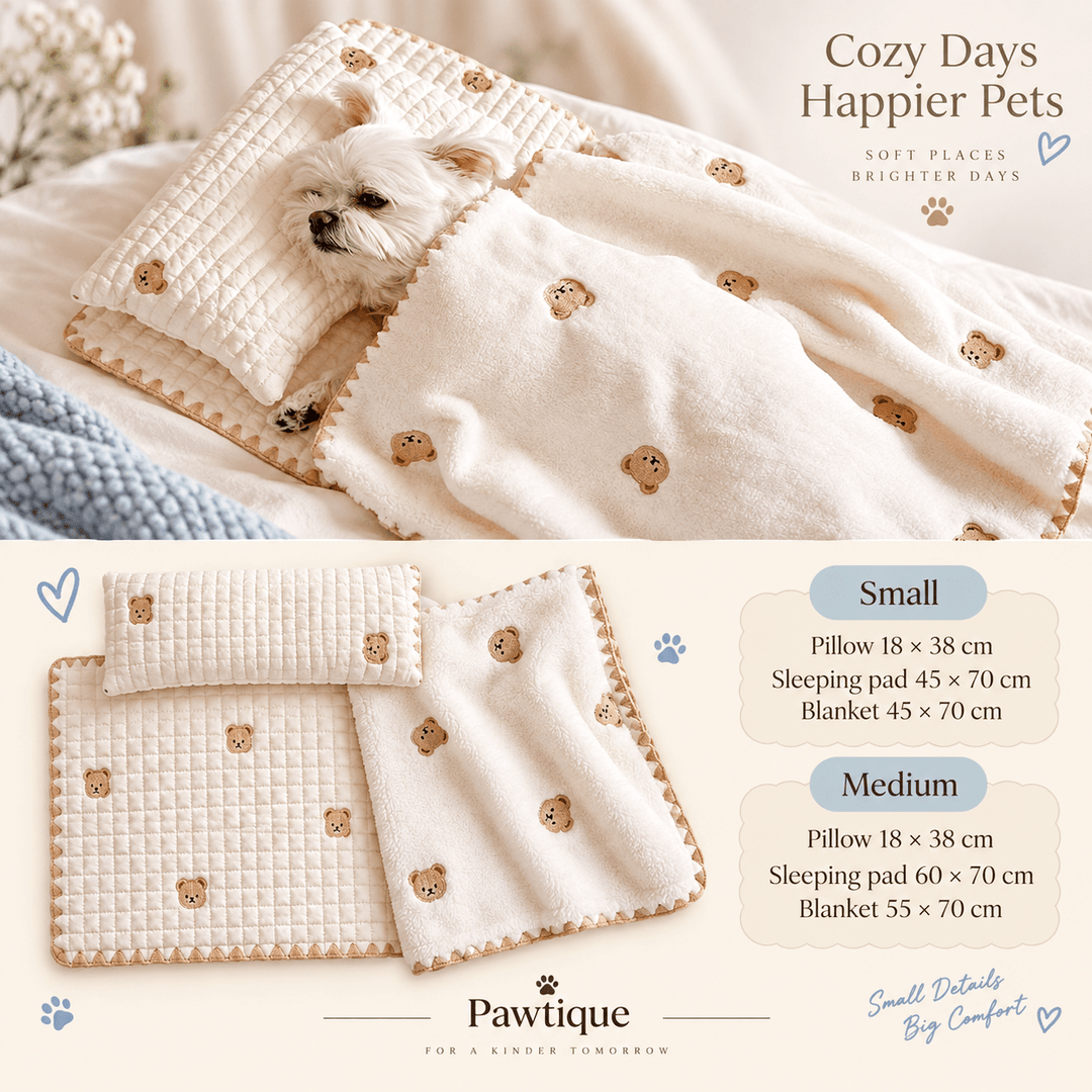 Pawtique BearHug™ 3-Piece Pet Sleep Set - Pawtique