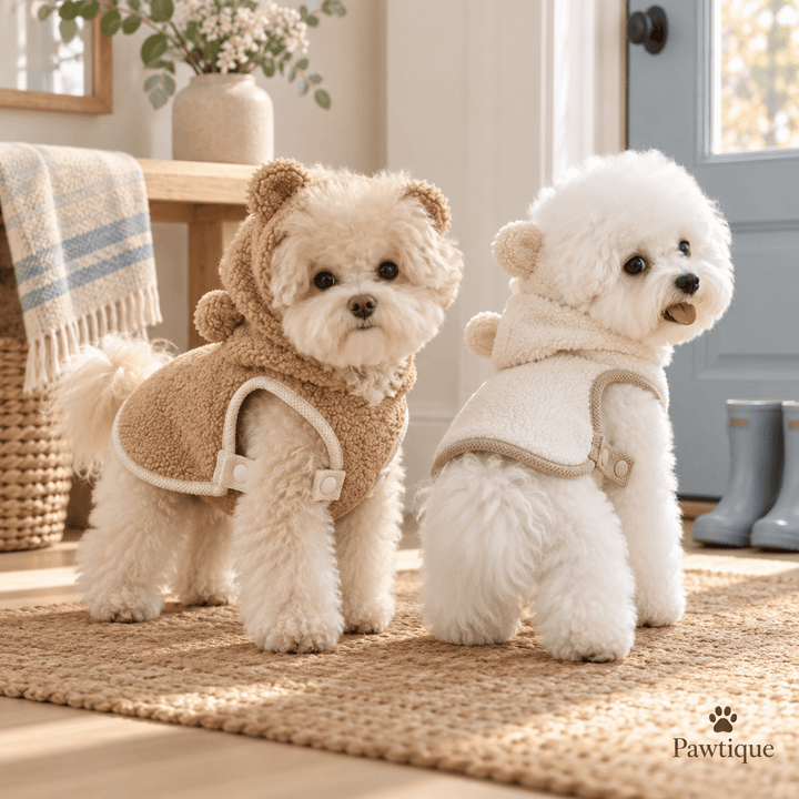 Pawtique BearHug™ Teddy Sherpa Hooded Pet Cape - Pawtique