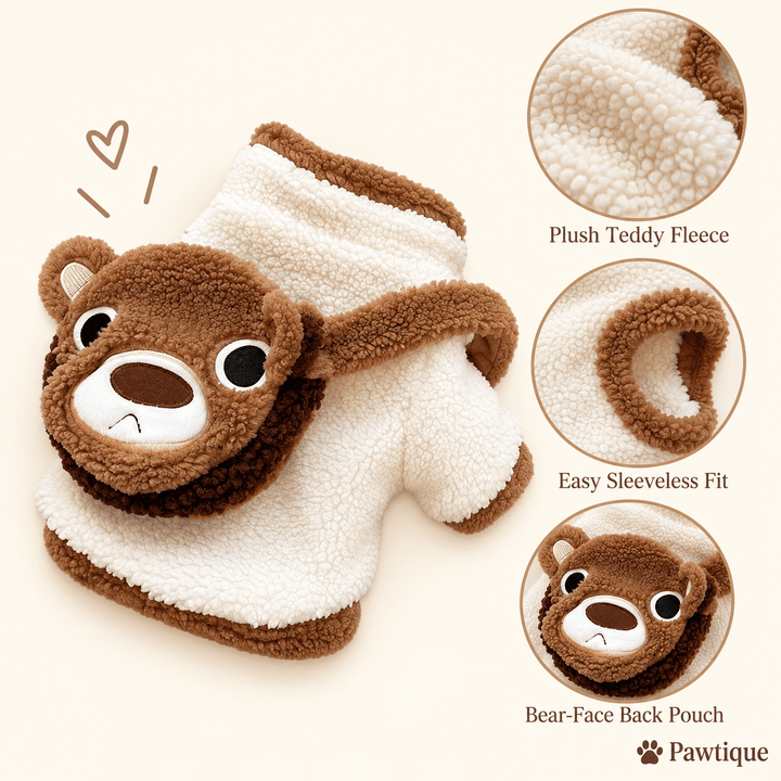 Pawtique BearPouch™ Teddy Fleece Dog Vest - Pawtique