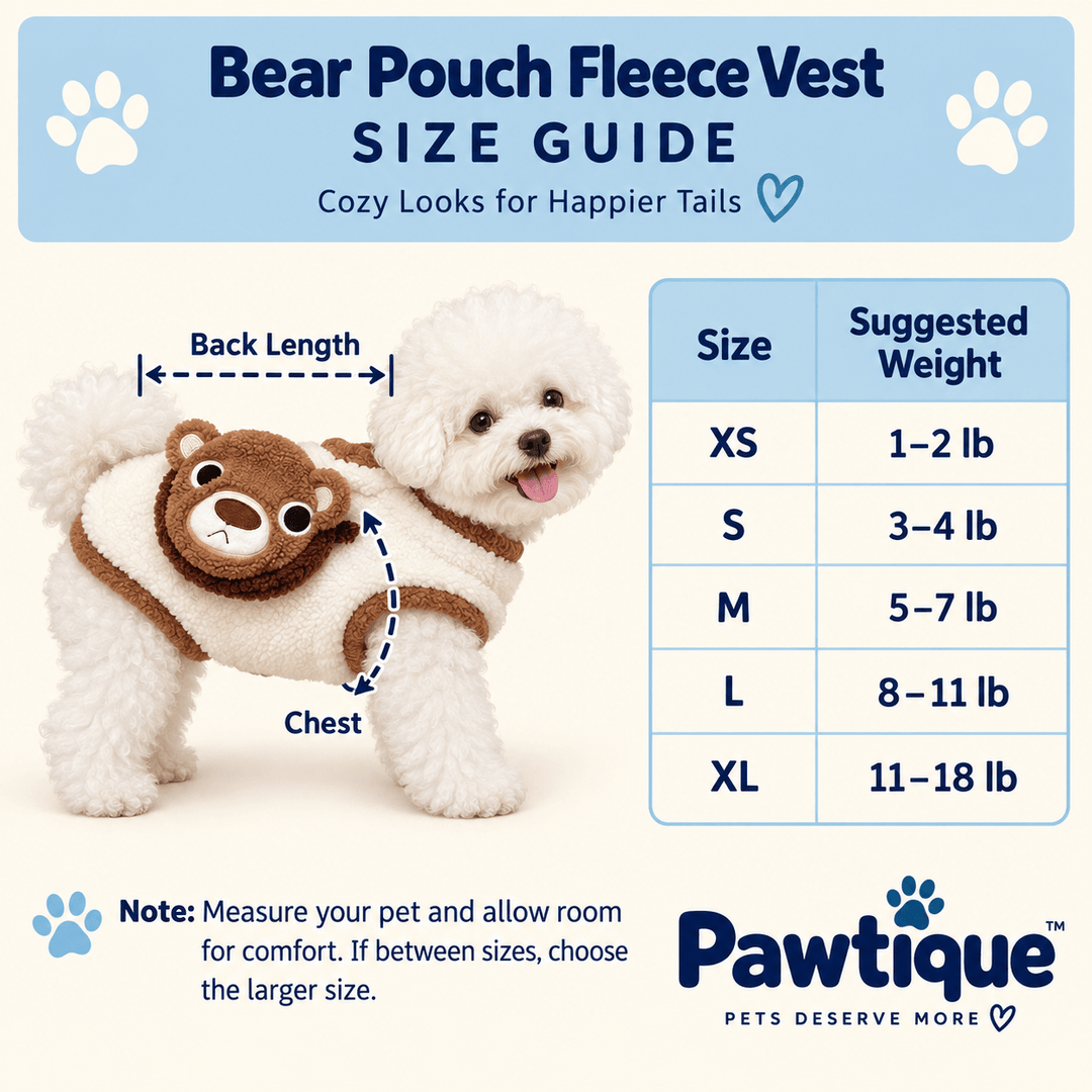 Pawtique BearPouch™ Teddy Fleece Dog Vest - Pawtique