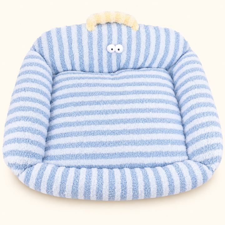 Pawtique Big-Eye Striped Pet Bed — blue