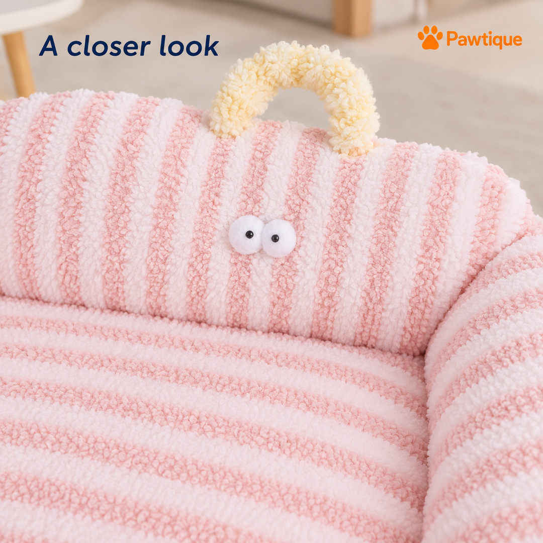 Pawtique Big-Eye Striped Pet Bed — texture