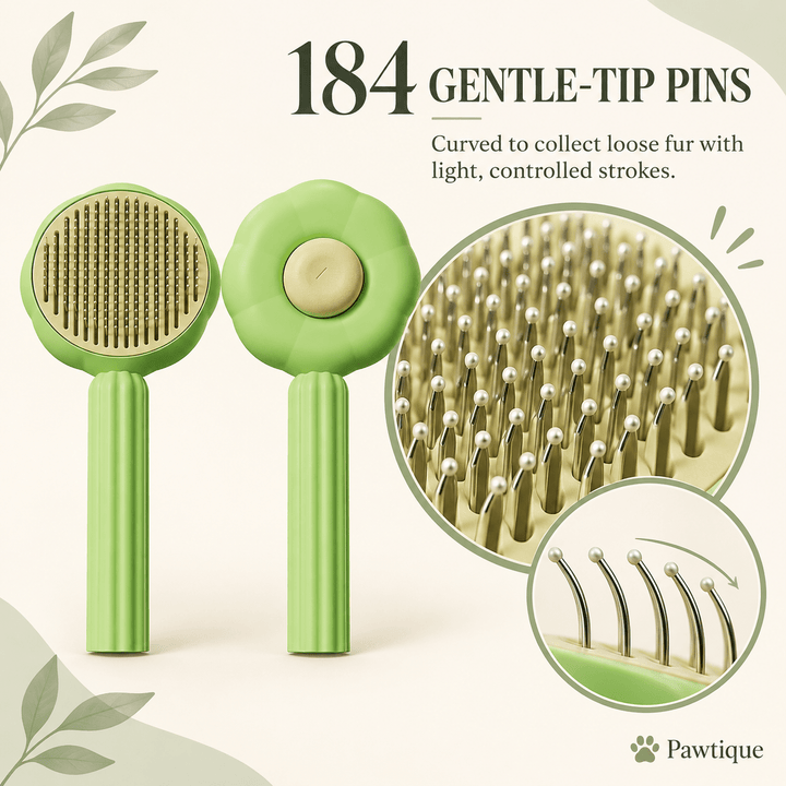 Pawtique BloomBrush™ Self-Cleaning Slicker Brush - Pawtique