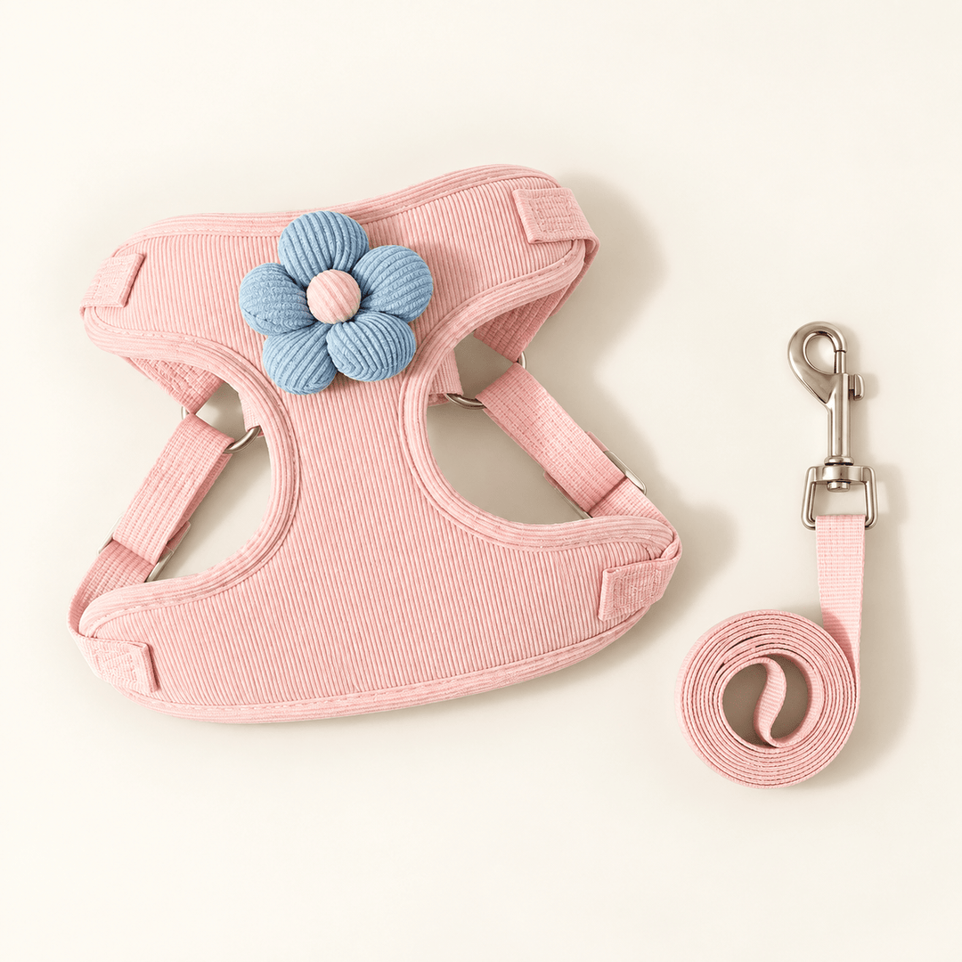Pawtique BloomCord™ Corduroy Dog Harness &amp; Leash Set - Pawtique