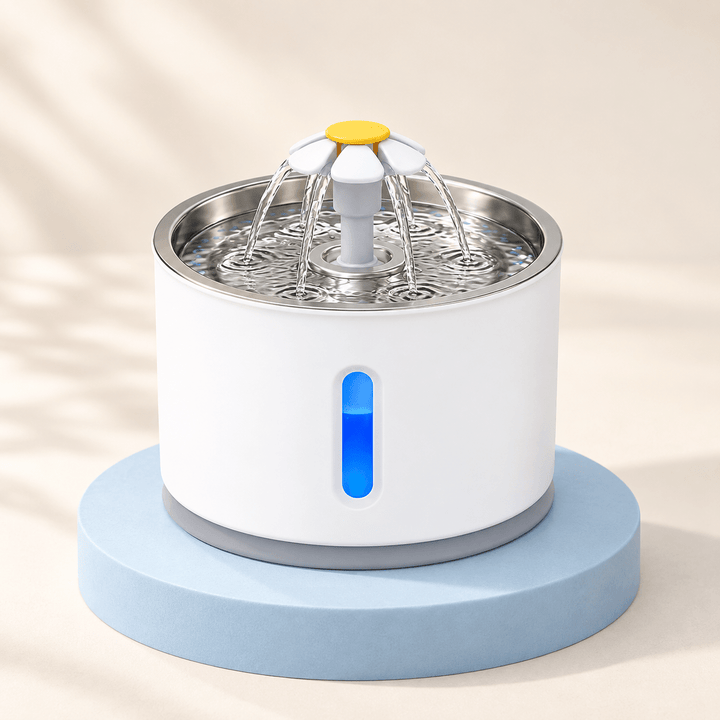 Pawtique BloomFlow™ 2.4L Stainless Steel Pet Fountain - Pawtique