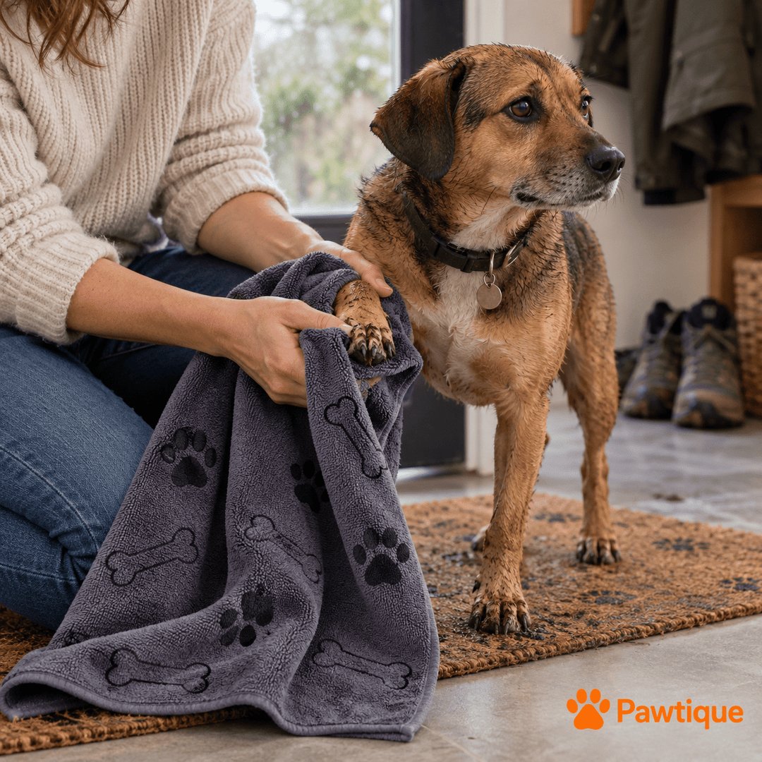 Pawtique Bone and Paw microfiber pet towel