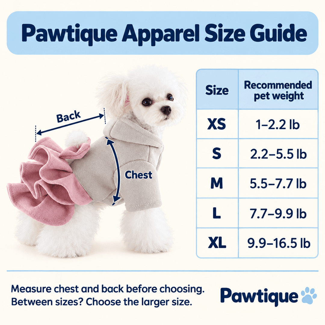 Pawtique BowBelle™ Layered Fleece Dog Dress Coat - Pawtique