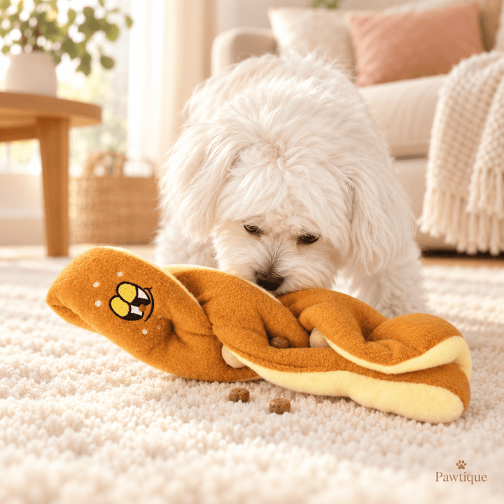 Pawtique BraidBaguette™ Treat-Hiding Plush Dog Toy - Pawtique